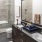 a bathroom with a large mirror